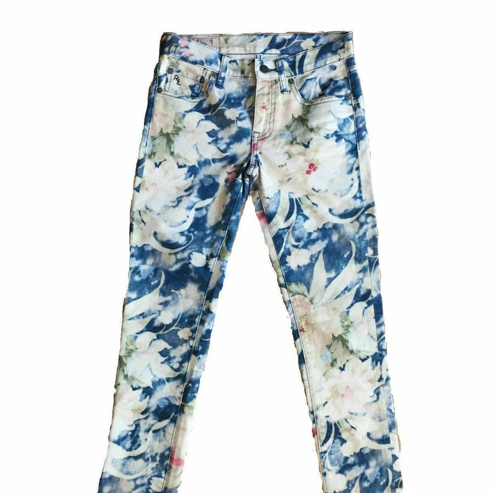 Ralph Lauren Emma Floral Tompkins Skinny Jeans W26